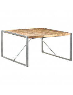 Tavolo da Pranzo 140x140x75 cm in Legno di Mango Grezzo 2