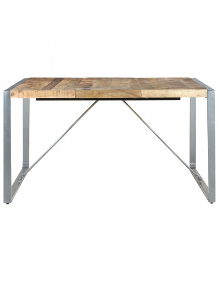 Tavolo da Pranzo 140x140x75 cm in Legno di Mango Grezzo