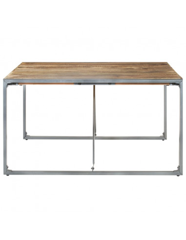 Tavolo da Pranzo 140x140x75 cm in Legno di Mango Grezzo