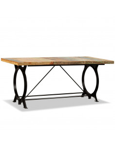 Tavolo da Pranzo in Legno Massello di Recupero 180 cm 2