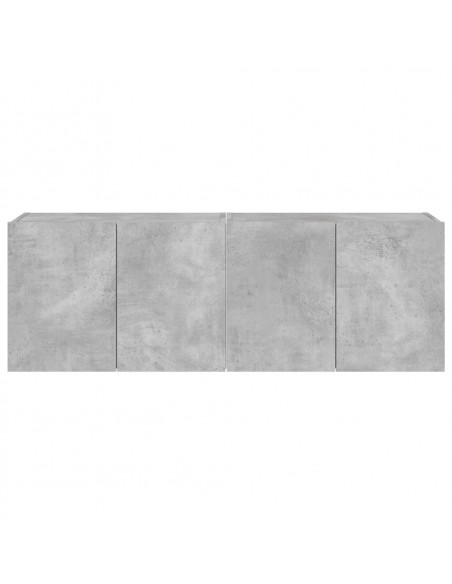 Mobili TV a Parete con Luci LED 2pz Grigio Cemento 60x35x41 cm