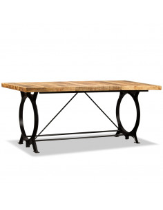 Tavolo da Pranzo in Legno Massello di Mango Grezzo 180 cm 2