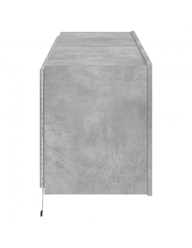 Mobili TV a Parete con Luci LED 2pz Grigio Cemento 60x35x41 cm