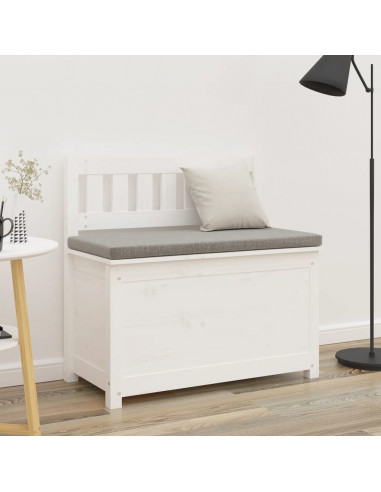 Panca Bianca 80x41x77 cm in Legno Massello di Pino