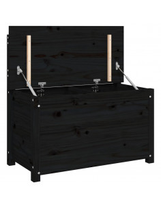 Panca Nera 80x41x77 cm in Legno Massello di Pino 2