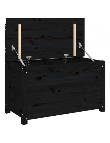 Panca Nera 80x41x77 cm in Legno Massello di Pino