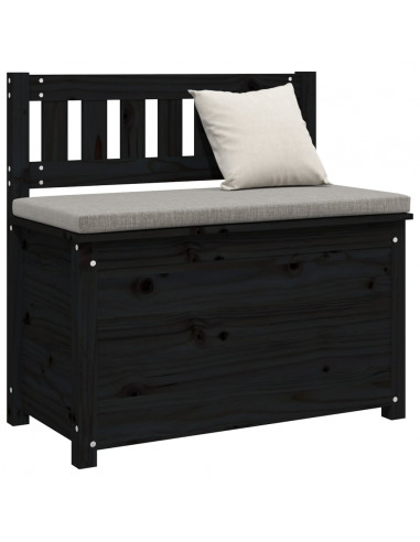 Panca Nera 80x41x77 cm in Legno Massello di Pino