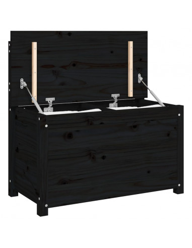 Panca Nera 80x41x77 cm in Legno Massello di Pino