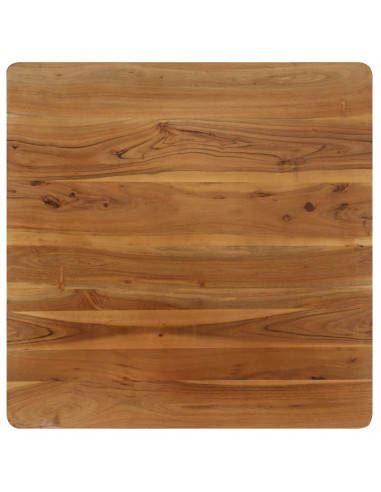 Tavolo da Pranzo in Massello d'Acacia e Acciaio 75x75x76 cm