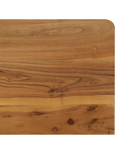 Tavolo da Pranzo in Massello d'Acacia e Acciaio 75x75x76 cm