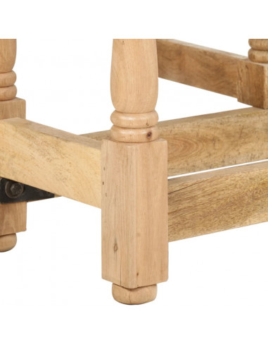 Tavolo da Pranzo Rotondo 110x76 cm in Legno Massello di Mango