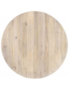 Tavolo da Pranzo Rotondo 110x76 cm in Legno Massello di Mango 2