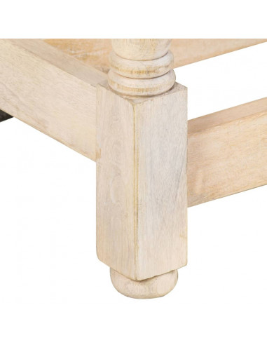 Tavolo da Pranzo Rotondo 110x76 cm in Legno Massello di Mango