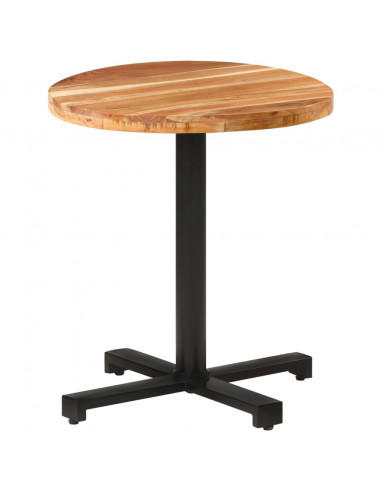 Tavolo da Bistrot Rotondo Ø70x75 cm Legno Massello di Acacia
