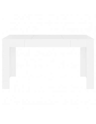 Tavolo da Pranzo Bianco 140x74,5x76 cm in Legno Multistrato