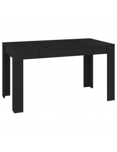 Tavolo da Pranzo Nero 140x74,5x76 cm in Legno Multistrato 2