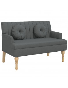 Panca con Cuscini Grigio Scuro 113x64,5x75,5 cm in Tessuto 2