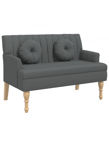 Panca con Cuscini Grigio Scuro 113x64,5x75,5 cm in Tessuto