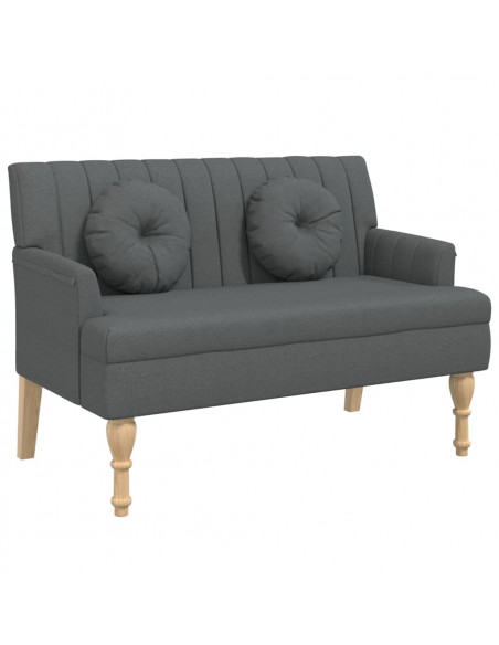 Panca con Cuscini Grigio Scuro 113x64,5x75,5 cm in Tessuto
