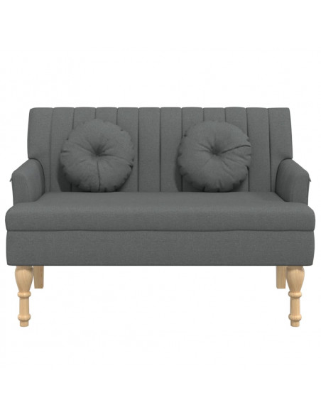 Panca con Cuscini Grigio Scuro 113x64,5x75,5 cm in Tessuto