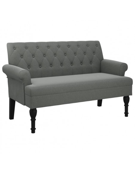 Panca con Schienale Grigio Scuro 120x62x75,5 cm in Tessuto