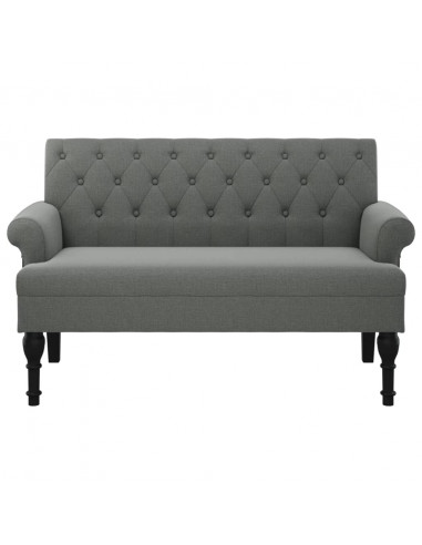 Panca con Schienale Grigio Scuro 120x62x75,5 cm in Tessuto