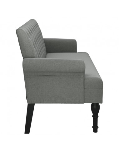 Panca con Schienale Grigio Scuro 120x62x75,5 cm in Tessuto