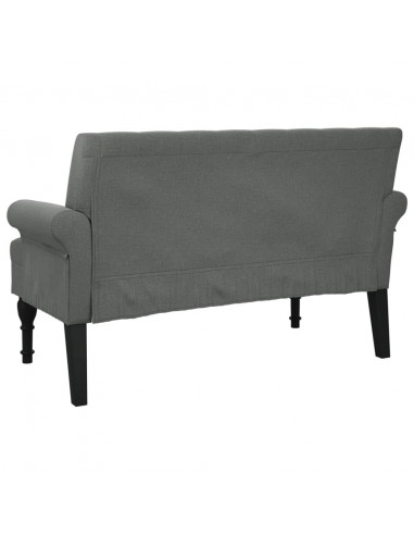 Panca con Schienale Grigio Scuro 120x62x75,5 cm in Tessuto