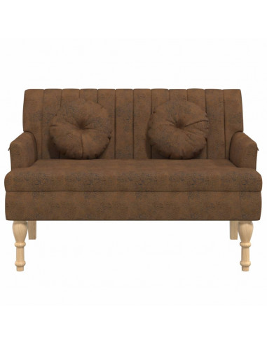 Panca con Cuscini Marrone 113x64,5x75,5 cm in Scamosciato