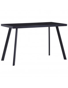 Tavolo da Pranzo Nero 120x60x75 cm in Vetro Temperato 2