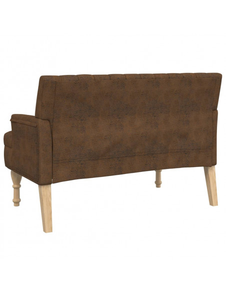 Panca con Cuscini Marrone 113x64,5x75,5 cm in Scamosciato