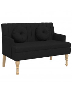 Panca con Cuscini Nera 113x64,5x75,5 cm in Tessuto 2