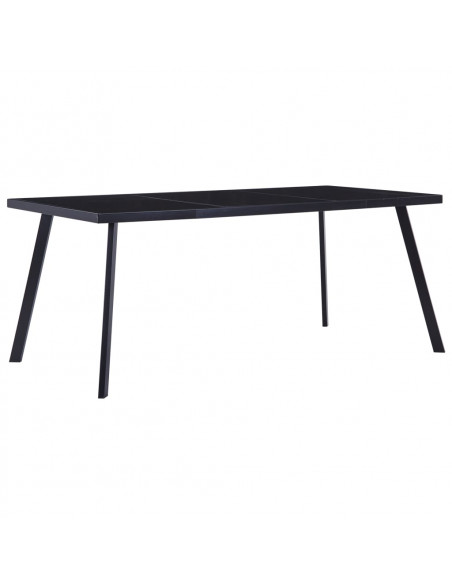 Tavolo da Pranzo Nero 160x80x75 cm in Vetro Temperato