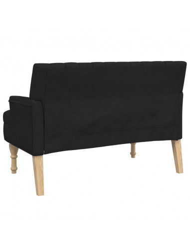 Panca con Cuscini Nera 113x64,5x75,5 cm in Tessuto