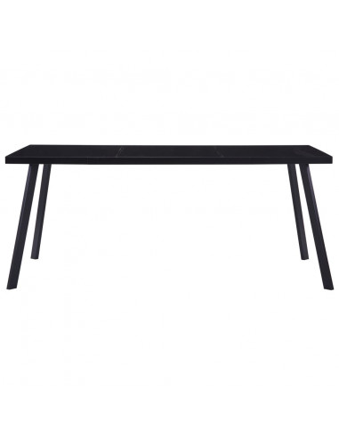 Tavolo da Pranzo Nero 160x80x75 cm in Vetro Temperato