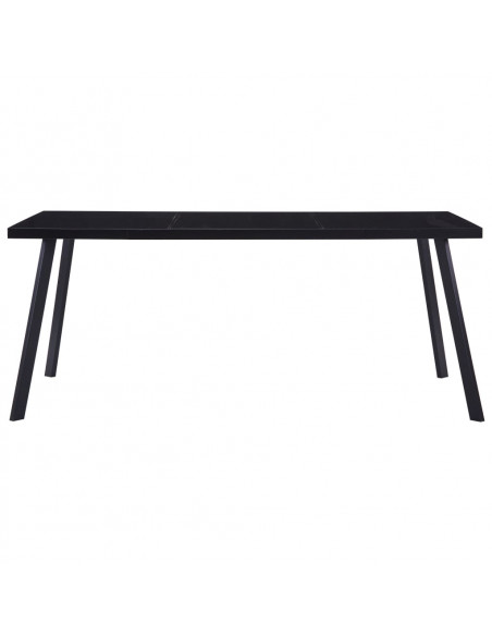 Tavolo da Pranzo Nero 160x80x75 cm in Vetro Temperato