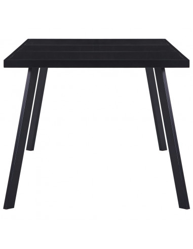 Tavolo da Pranzo Nero 160x80x75 cm in Vetro Temperato