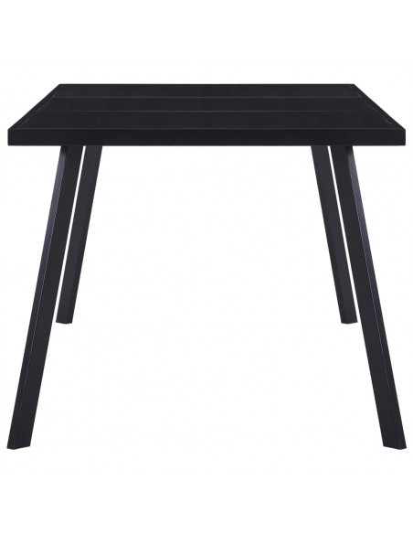 Tavolo da Pranzo Nero 160x80x75 cm in Vetro Temperato