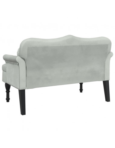 Panca con Cuscini Grigio Chiaro 120,5x65x75 cm in Velluto