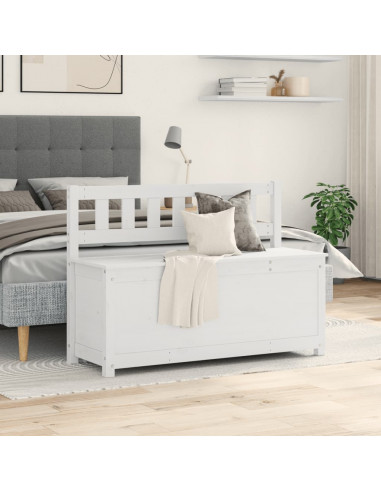 Panca Bianca 110x41x76,5 cm in Legno Massello di Pino