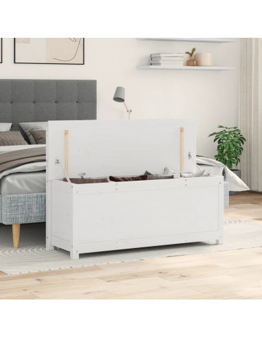 Panca Bianca 110x41x76,5 cm in Legno Massello di Pino