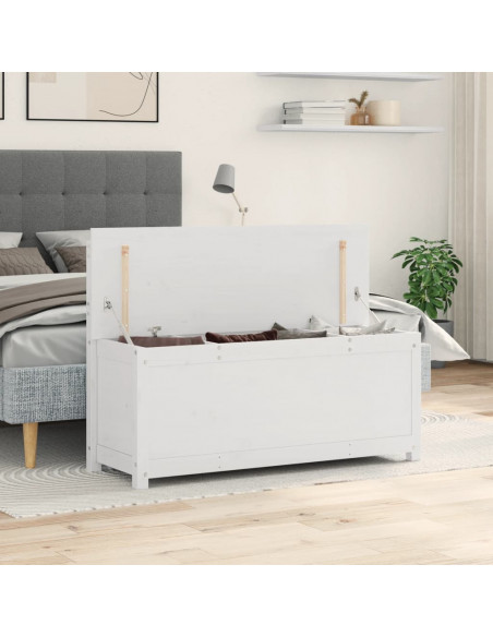 Panca Bianca 110x41x76,5 cm in Legno Massello di Pino