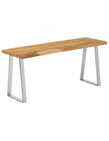 Panca con Bordi Vivi 105 cm in Legno Massello di Acacia