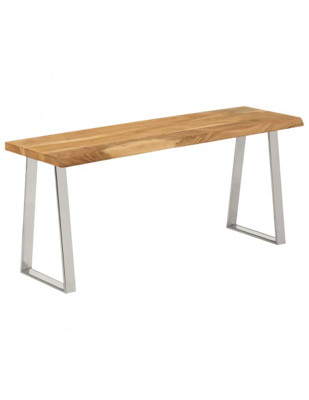 Panca con Bordi Vivi 105 cm in Legno Massello di Acacia
