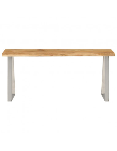 Panca con Bordi Vivi 105 cm in Legno Massello di Acacia