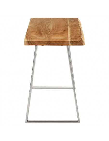 Panca con Bordi Vivi 105 cm in Legno Massello di Acacia