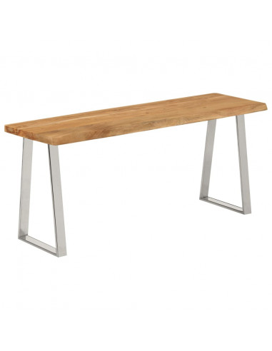 Panca con Bordi Vivi 105 cm in Legno Massello di Acacia