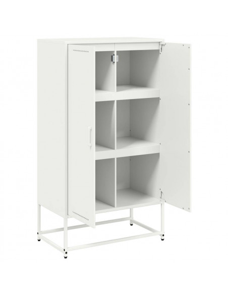 Credenza Bianca 68,5x38,5x123,5 cm in Acciaio