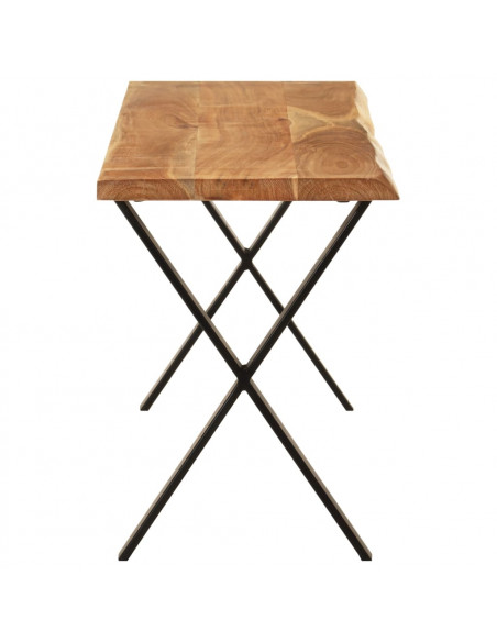 Panca con Bordi Vivi 105 cm in Legno Massello di Acacia