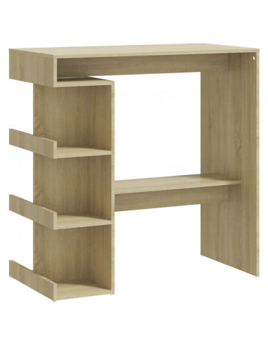 Tavolo Bar con Ripiani Rovere Sonoma 100x50x101,5 cm Truciolato